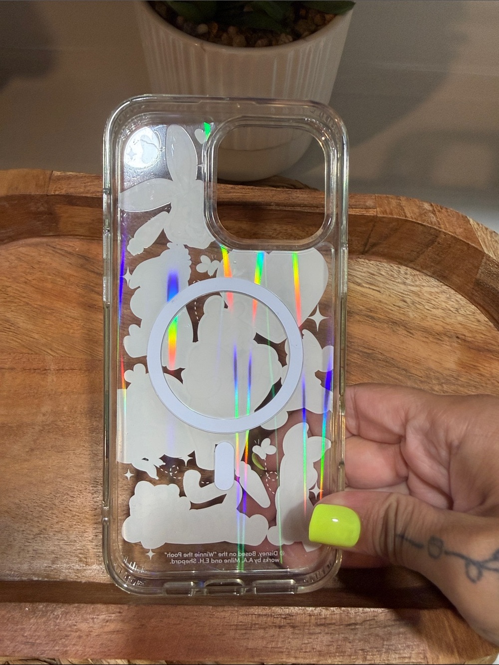 New iPhone 16 pro max Winnie the Pooh Holographic Sticker Phone Case - Picture 3 of 4